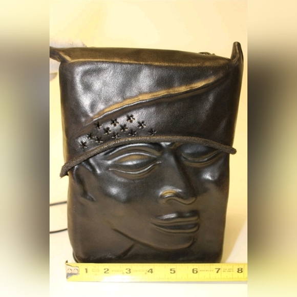 Deborah Einbender Sculpted Crossbody Bag DL Einbender Pursona Black Leather Bag - Picture 6 of 14